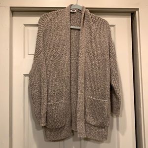 Open fuzzy cardigan